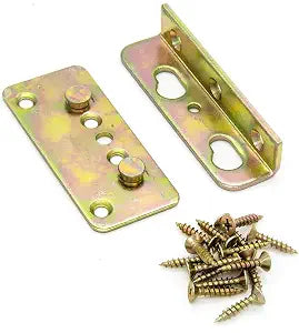 No-Mortise Bed Rail Brackets 4 Pack Heavy Duty & Rust Proof