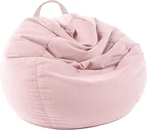 LPMOERA Stuffed Animal Storage Soft Bean Bag Chair Cover No Filler Pink