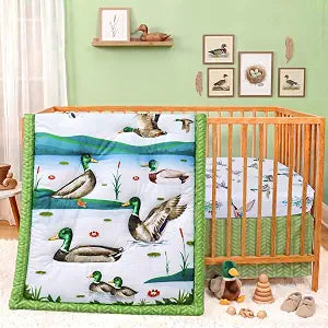 Mallard Duck Baby Crib Bedding Set Neutral Nursery Comforter Bed Sets