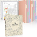 Recipe Binder with Plastic Sleeves, 8.5x11 Recipe Paper, Waterproof Cover