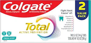 Colgate Total Fresh Mint Fluoride Toothpaste, 2 Pack, 5 oz