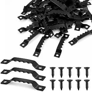 50 Sets Sawtooth Picture Hanger, Picture Frame Hangers with Screws for Photos Canvas Clock Wood Frame Hardware Metal Hook Hanging Artwork Home Decoration (Black)