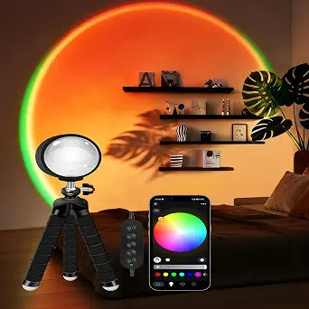 Sunset Lamp with App Control  360 Rotatable Multicolor Sunset Projector, 16M Colors, Perfect for Bedroom Decor, Photography, TikTok Live, Parties & Gifts