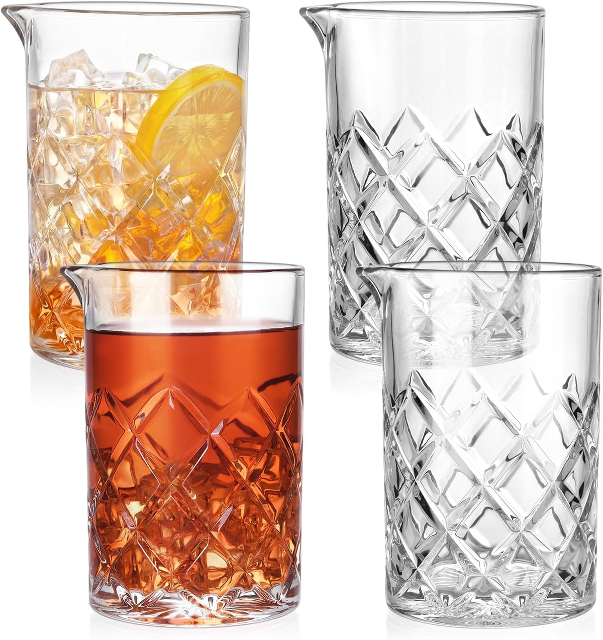 4 Pcs Cocktail Mixing Glass 24 oz Cocktail Stirring Glasses