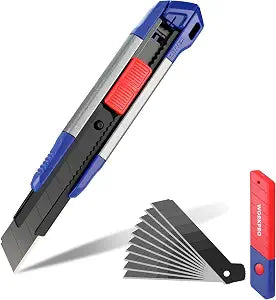WORKPRO 18mm Retractable Utility Knife with 10-Piece SK5 Blades