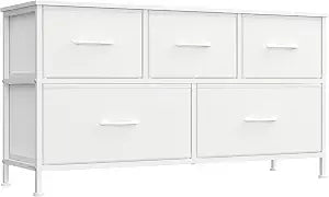 SONGMICS Dresser for Bedroom, Wide Dresser with 5 Fabric Drawers