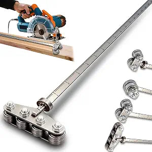16in Positioning Calipers for Circular Saw, Stainless Steel Rip Cut Circular Saw Guide with 5 bearings, Adjustable Positioning Calipers for Precise Measurements & Easy Wood Cutting
