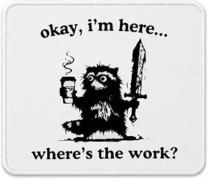 QIYUHOY Funny Raccoon Mouse Pad, 9.5x7.9 Inch