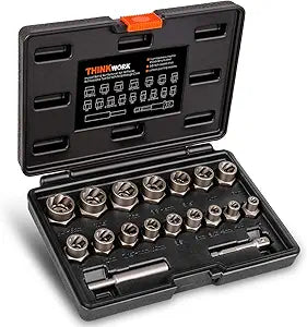 18-Piece Bolt Extractor Kit, 3/8" Drive Impact Bolt & Nut Remover Set