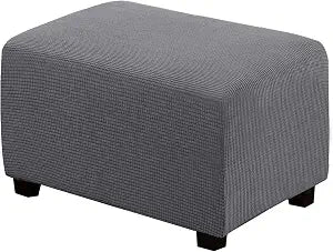 H.VERSAILTEX Ottoman Cover Slipcover for Footrest, Rectangle 29"-34", Grey