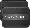 Extra Large Silicone Trivets for Hot Pots and Pans 16x12 Inch, Heat Resistant Hot Pads for Countertops, Hot Dishes, Pot Holders for Kitchen, 2 Pieces, Black