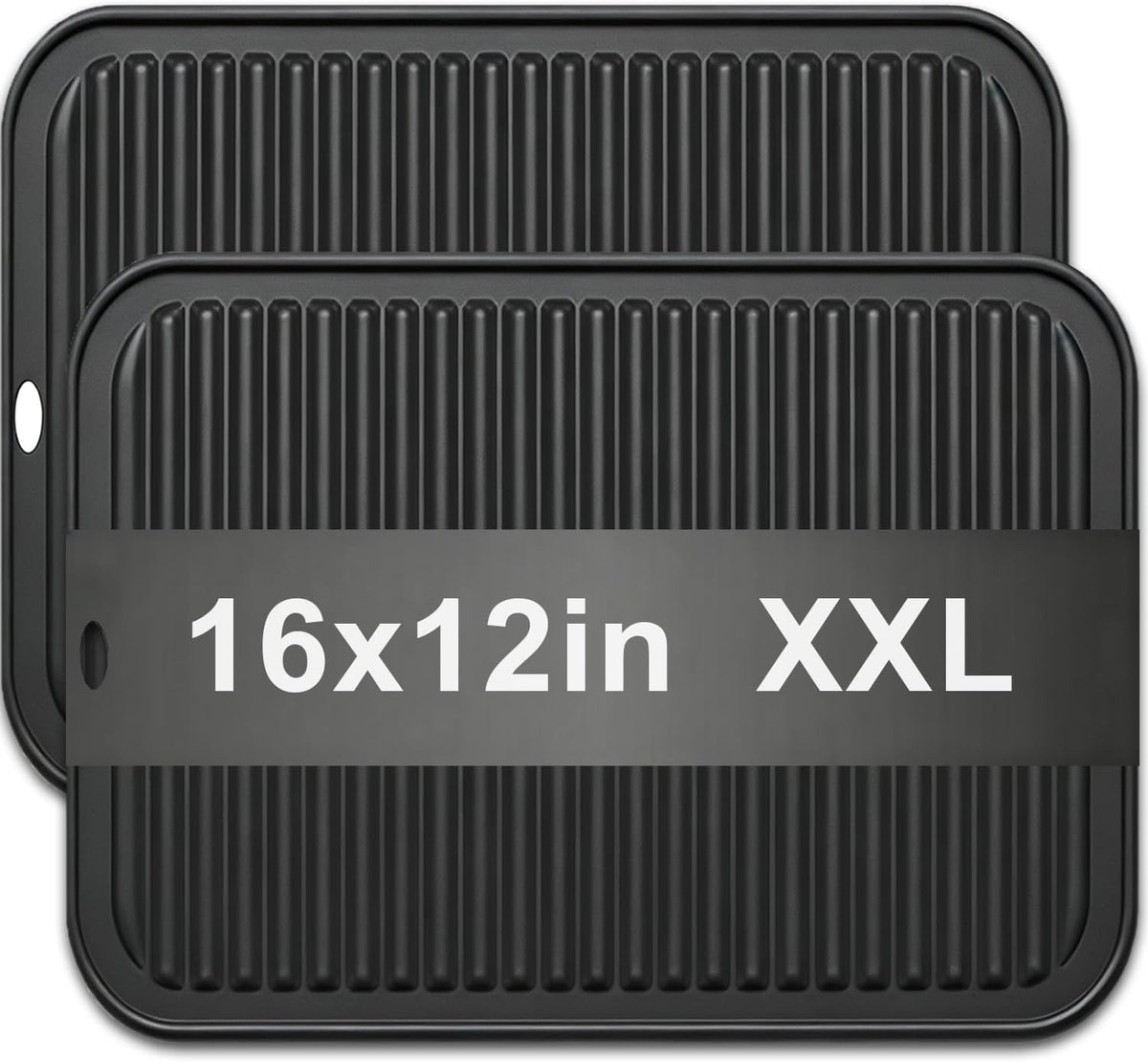 Extra Large Silicone Trivets for Hot Pots and Pans 16x12 Inch, Heat Resistant Hot Pads for Countertops, Hot Dishes, Pot Holders for Kitchen, 2 Pieces, Black