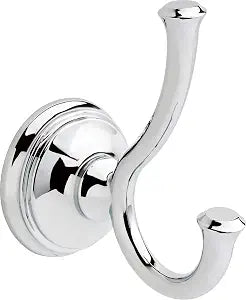 Delta Double Towel Hook for Bathroom or Kitchen| Polished Chrome | Cassidy Accessories