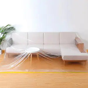 146in Plastic L-Shape Sectional Couch Cover Moving & Storage Bag