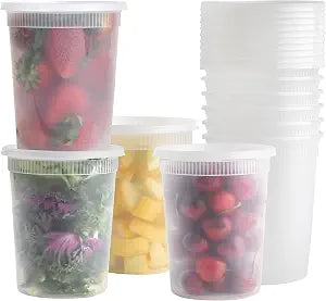 BluShine Deli Containers with Lids, Plastic Food Storage Containers