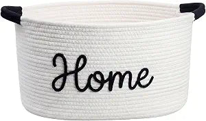 Meanplan House Warming New Home Gift Basket,Cotton Rope, White
