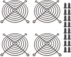 Easycargo 4pcs 92mm Fan Grill 92mm Guard Black with Screws (Black 92mm)
