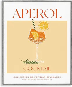 Minimal Aperol Cocktail Kitchen, 16 x 20 Inch Framed Gicle Print
