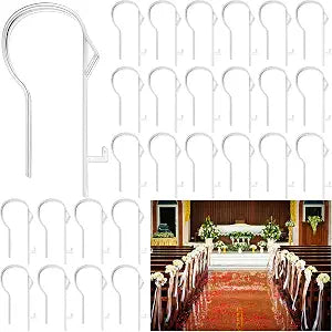 24 Pcs Vercraf Wedding Church Pew Clips Bulk Clear Plastic Hooks Decor
