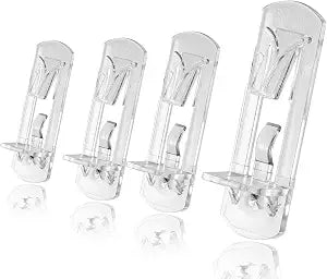10pcs Locking Shelf Pins  5mm Cabinet Shelf Pegs, Clear Plastic Shelf Clips for 3/4" Thick Board