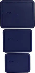 Pyrex 7212-PC, 7211-PC & 7210-PC Blue Food Storage Lids - Made in USA
