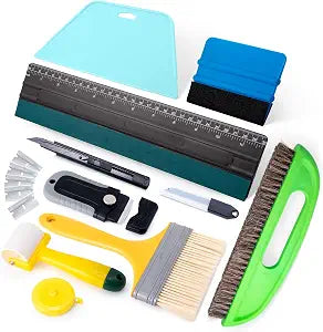 FOSHIO Wallpaper Smoothing Tools Kit, Wallpaper Tools with Squeegee Smoother, Seam Roller, Paste Brush, Wallpaper Smoothing Brush for Peel & Stick Wallpaper, Contact Paper, Window Film Application Kit