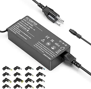 90W Universal Laptop Charger Fast Adapter Compatible with HP Lenovo Dell Acer Asus IBM Gateway Samsung Sony Fujitsu Notebooks Ultrabooks Chromebook Power Supply Cord with 16 Tips