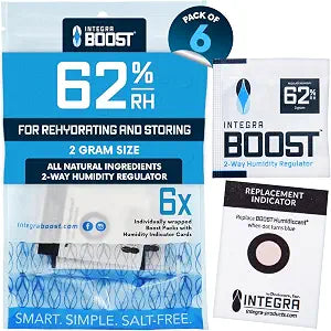 Integra Boost 62% RH 2-Way Humidity Control Pack, 2g, Pack of 6