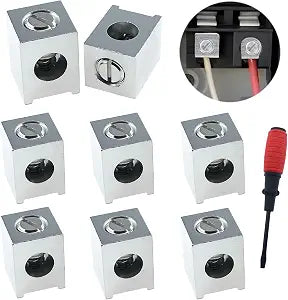 QAZXCDEW- 8 Pieces #4-2/0 Neutral Lug Kit Aluminum Ground Lug Circuit Breaker Ground Lugs for Electrical Connections
