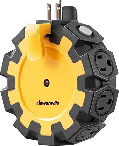 DEWENWILS Heavy Duty 8 Outlet Power Hub, Outdoor Extension Cord Adapter