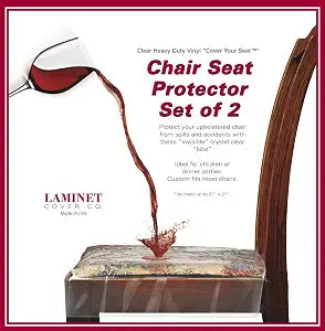 LAMINET Vinyl Chair Protectors, Clear, 26X253/4-Inch, Fits Chairs up to 21x21-Inch, Set of 2