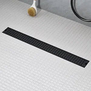 12 Inch Linear Shower Drain, Matte Black 304 Stainless Steel