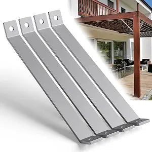 14-5/8" 45 Degree Corner Brace - Heavy Duty 5.6 mm Thick Steel 45 Degree Angle Support Brackets for 1-5/8" Strut Channel, Galvanized 45 Degree Corner Braces, Inside Mount Angle Bracket - 4 Pack