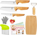 Kibbidea Kids Safe Knife Set for Real Cooking, 11Pcs Kitchen Cutting Set