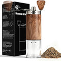 Manual Pepper Grinder, Durable Professional High Output Pepper Mill with Hand Crank, Refillable Adjustable Spice Grinder for Black Peppercorns, White Pepper, Sesame and Salt