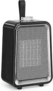 Portable Space Heater, 800W/500W Energy Efficient Desk Heater for Indoor Use, PTC Fast Heating Ceramic Desktop Heater for Home Bedroom Office Desk (Black)