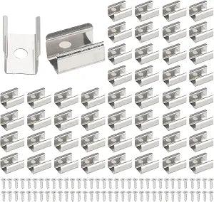 PATIKIL Neon Rope Light Mounting Bracket, 70pcs Stainless Steel LED Strip Holder Fixing Clip Clamp with Screws for 8x16mm LED Strip Lighting Cable