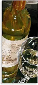 Stupell Industries White Wine Glass Realistic, 17 x 40 Inch Canvas Wall Art