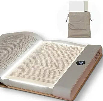 Book Light, Rechargeable Flat Reading Light, Timer, 3 Color Modes (white)