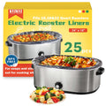 25 Counts Electric Roaster Liners, 34" x 18"Fits 16, 18, and 22 Quart