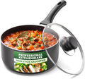 Utopia Kitchen Saucepan 2 QT Detachable Handle with Lid Grey Black