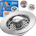 ZAA 3-in-1 Kitchen Sink Drain Strainer, 304 Stainless Steel Sink Stopper