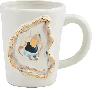 Mud Pie Raised Oyster Mug; 14 oz