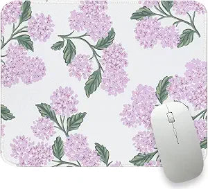 Pink Hydrangea Mouse Pad, Light Pink Mousepads, Flroal Mouse Pad for Desks, Hydrangea Aesthetic Office Desk Accessories Aesthetic 10.2x8.2