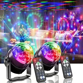 2-Piece Party Lights, Voice Controlled with Remote Control