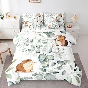 Erosebridal Guinea Pig Comforter Set, Eucalyptus Bedding Twin