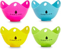 Egg Poacher - COZILIFE Silicone Egg Poaching Cups with Ring Standers, For Microwave or Stovetop Egg Cooking, Kraft Box Packing, BPA Free, Pack of 4