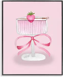 Coquette Strawberry Cocktail Glam, 11 x 14 Inch Framed Gicle Print