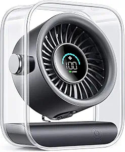 DIGIX Portable Desk Fan for Bedroom, 100 Speeds, 90 Rotation, Rechargeable