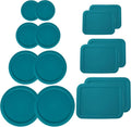 Klareware 1 Cup 2 Cup 3 cup 4 cup 6 cup 7 Cup 11 cup Round Plastic Food Storage Replacement Lids Covers for Klareware Anchor Hocking and Pyrex Glass Bowls (Container not Included) (14 Pack)